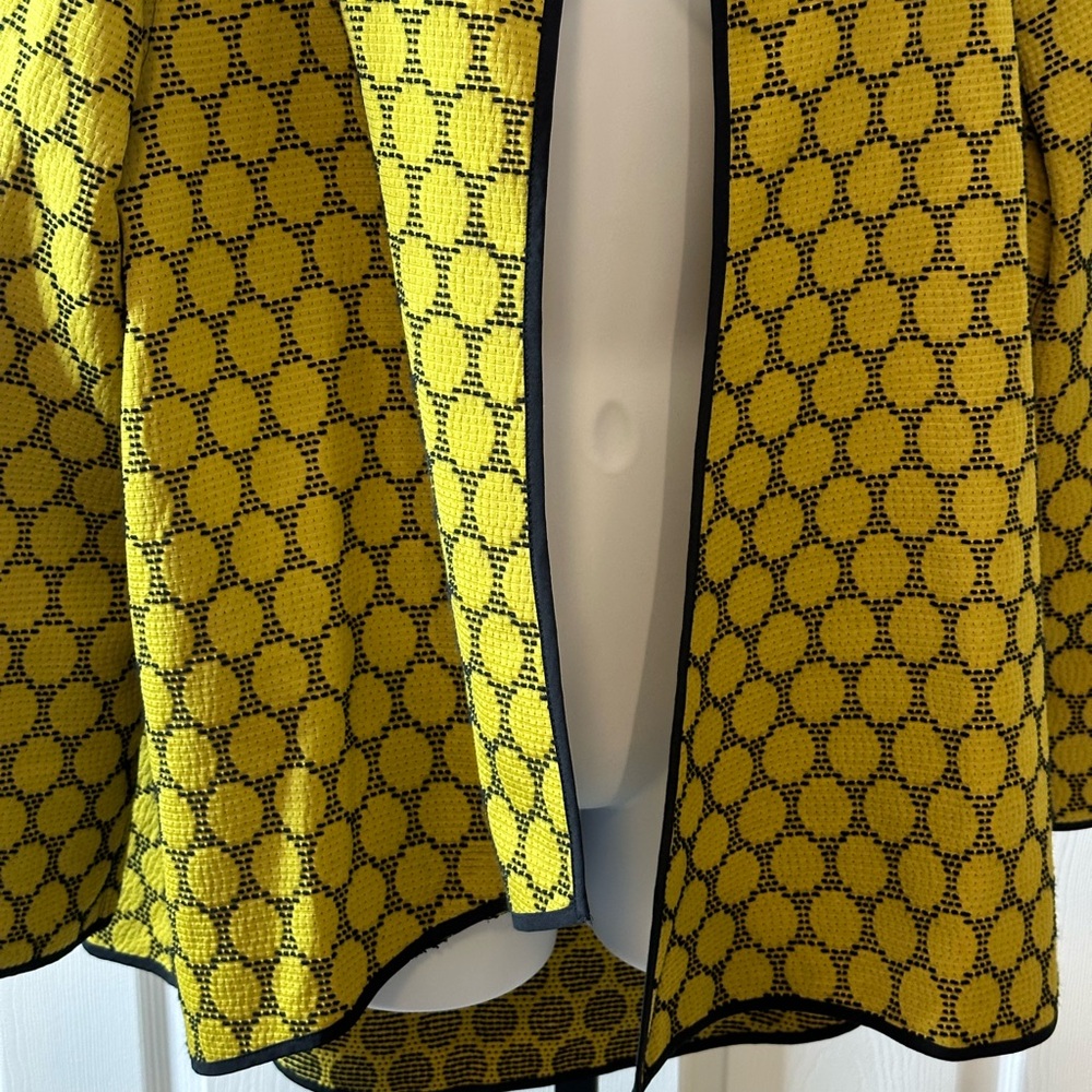 Women’s Marla Wynne open front topper/ cardigan SZ L dot print moss color - Picture 3 of 9